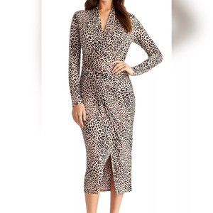 Rachel Roy Animal Print Midi Dress - Size XS